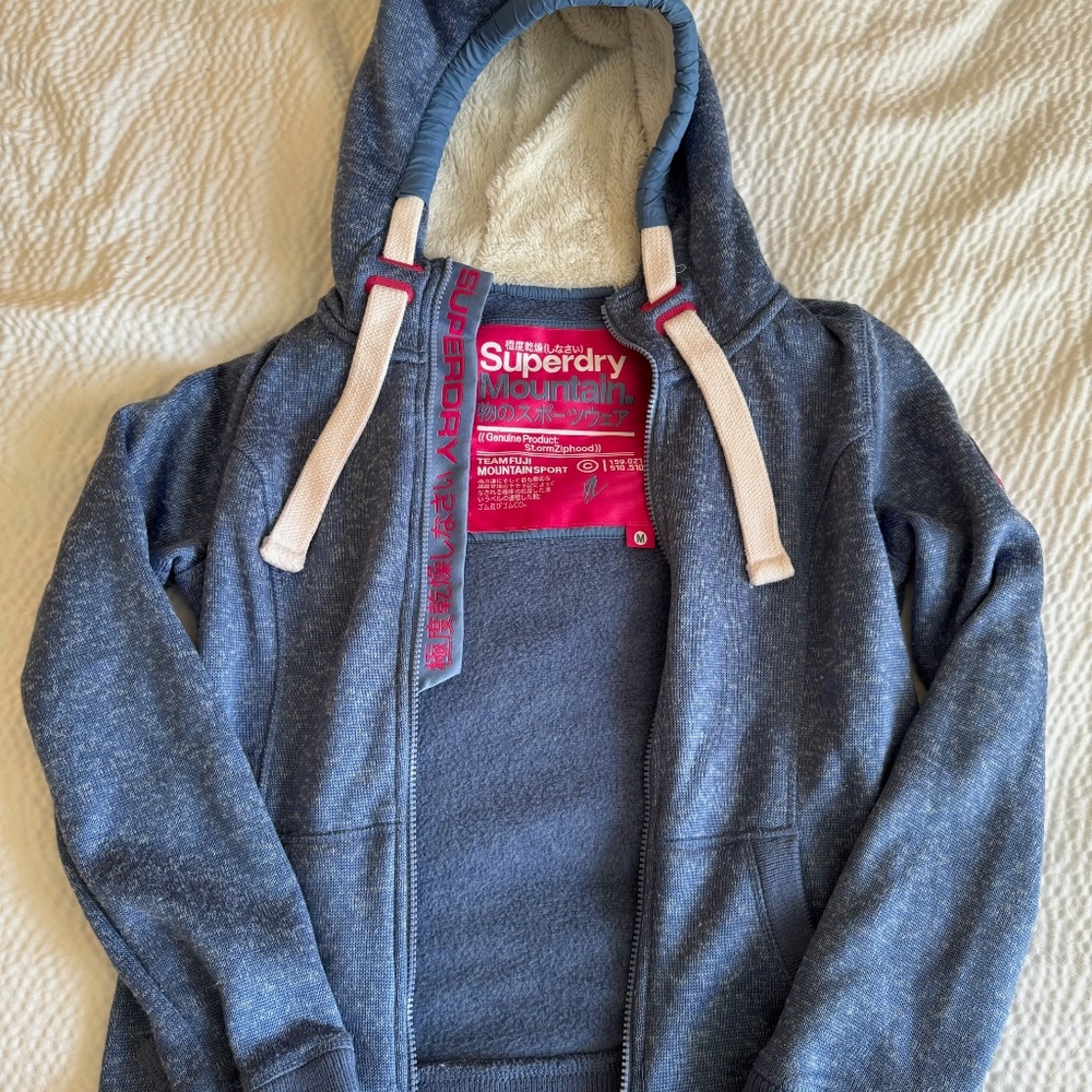 SUPERDRY designer blue hoodie